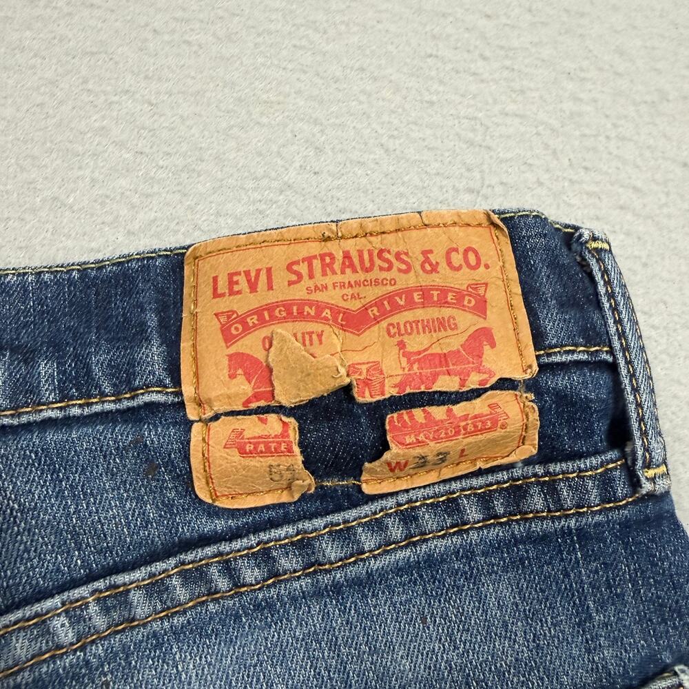 Levis 511 Slim Fit Jean Shorts Men's 33 Blue 10" Inseam Blue Denim Jorts Faded - Picture 4 of 12